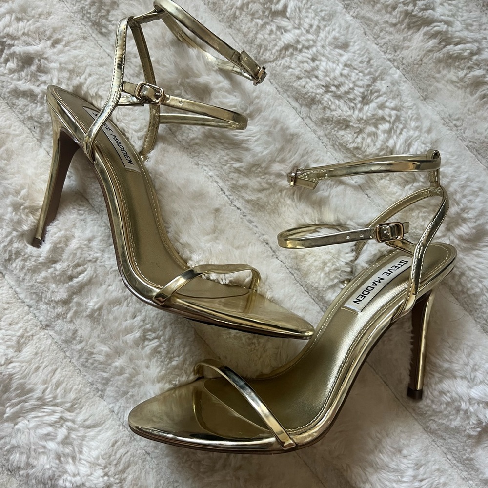 Steve Madden Gold Strappy Heels